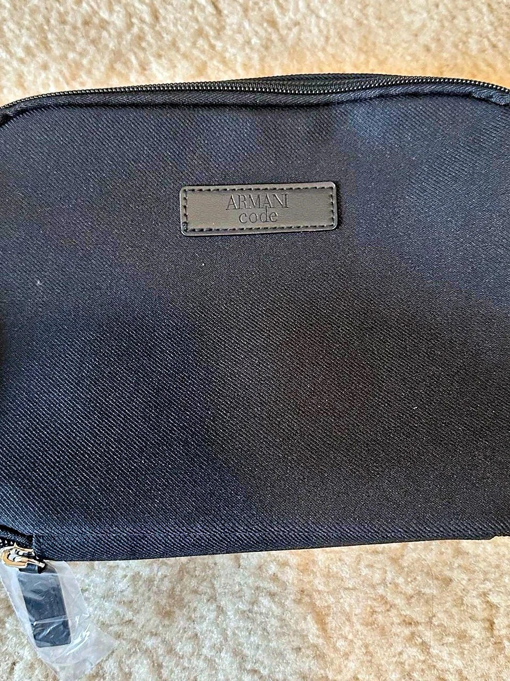 GIORGIO ARMANI 100% AUTHENTIC black zip up pouch bag